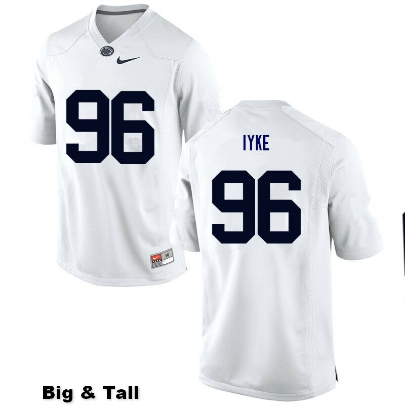 NCAA Nike Men's Penn State Nittany Lions Immanuel Iyke #96 College Football Authentic Big & Tall White Stitched Jersey YIM5098KT